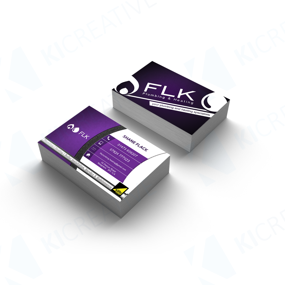 FLK Plumbing and Heating Business Card Mockup