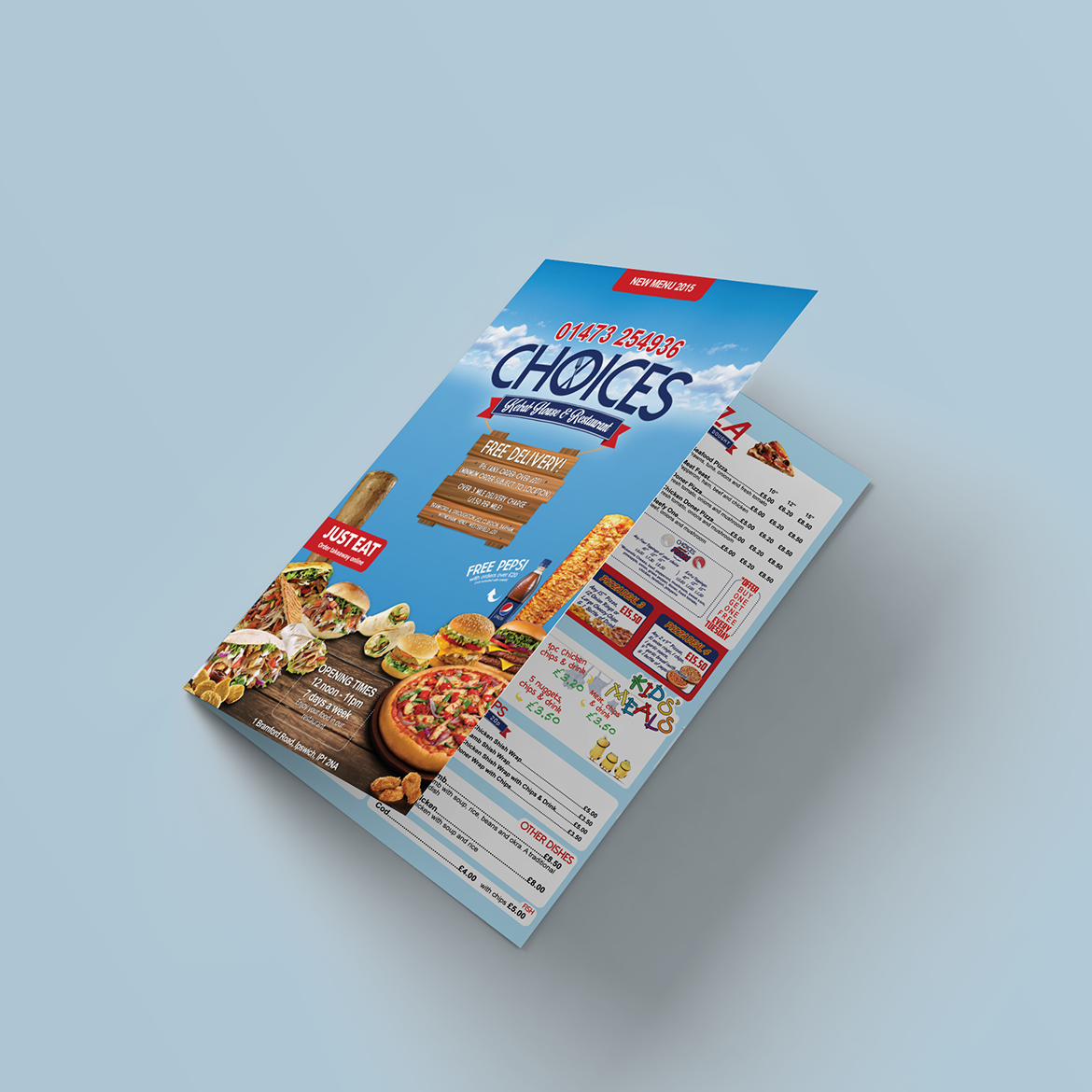 Choices Kebab House menu design